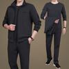 Traje Deportivo para Hombres de Mediana Edad y Mayores Modelo 2026, Conjunto Casual de Tres Piezas a la Moda con Cuello Alto Talla Grande para Primavera y Otoño, Atuendo para Papá de Mediana Edad
