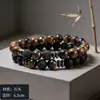 Pulsera de Piedra Elástica Colorida con Bloques de Color Estilo Ins Pulsera para Hombre de Alta Calidad Regalo de Vacaciones Moda al por Mayor