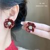 Pendientes Festivos Rojos de Año Nuevo para Mujer Pendientes de Temperamento de Alta Gama Nuevos Pendientes Calientes de Otoño e Invierno Pendientes de Boda de Año Nuevo