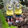 Sudadera de Oferta Especial Adorno de Calavera de Resina Paisaje Jardín Exterior Decoración Creativa para Fiesta de Halloween Adorno