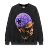 Marca Tendência Transfronteiriça Star Rodman Tendência t Retro Estampa Desgastada Algodão Pesado High Street Versátil Moletom