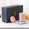 Taza Cerámica Calentadora Automática de Temperatura Controlada 55 Grados para Parejas, Boda, Día de la Mujer Regalo Práctico, Recuerdo, Publicidad