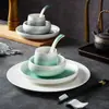 Nuevo Juego Fijo de Cuatro Piezas de Vajilla de Cerámica Pintada a Mano para Hotel, Restaurante, Comedor, Club, Comercial, Juego de Cuenco y Plato Chino