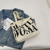 Grande capacidade carta saco de lona mulheres verão novo cyber popular moda ombro tote bag de saída saco de compras portátil