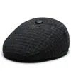 Gorro de Lana a Cuadros Simple de Invierno para Hombres de Mediana Edad y Mayores, Papá y Abuelo, con Protección para los Oídos y Calidez