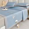 Esterilla Suave de Verano con Aire Acondicionado, Lavable y Plegable, Juego de Tres Piezas de Esterilla Refrigerante de Grado A para Maternidad e Infancia, Sencilla Esterilla Refrigerante de Seda de Hielo con Sábana Ajustable