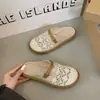 Chinelos Meio Sapato de Linho para Envolver a Cabeça para Mulheres, Versáteis para o Verão ao Ar Livre, Respiráveis e Frescos, Novo Estilo 2026 Sapatos Slip-on Birkenstock