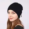 M1019 Chapéu Cachecol 2 Usos Suéter Chapéu Outono e Inverno Novo Feminino Veludo Quente e à Prova de Frio Tricô Proteção de Orelha Chapéu de Gola Alta