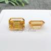 Corte esmeralda y chapado en amarillo 0.5-5 quilates Moissanita piedra desnuda anillo femenino de 18K incrustado con piedra principal con certificado talla de anillo