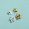 Acessórios de Prata de Lei S925 Banhada a Ouro com Zircônia Receptáculo de Florzinha Cravejado com Diamantes Receptáculo de Trevo de Quatro Folhas Espaçador para Pulseira de Cristal DIY