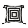 Funda de Almohada con Borlas Exclusiva Transfronteriza Moderna Simple Geométrica Rayada para Sala de Estar Sofá Cojín Cuadrado Bordado Negro con Borlas