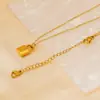 Collar con Candado de Acero de Titanio que No se Desvanece, Letra, para Mujer, Cadena de Clavícula de Lujo Ligero, Colgante de Moda Europea y Americana Tendencia, Joyería de Acero Inoxidable