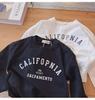 2025 Camiseta de Manga Larga de Algodón Puro para Niños Tops de Primavera y Otoño Estilo Coreano Estampado de Letras Niños y Niñas Calle Camiseta Básica para Bebé