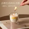 Velas de Aromaterapia, Caja de Regalo de Copa de Vidrio de Alta Gama, Cera de Soja de Nicho para Interiores de Larga Duración, Recuerdos de Boda y Cumpleaños al por Mayor