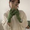 Guantes sólidos boutique de tacto tipo cachemira para mujer, compatibles con pantalla táctil, con hilo de lana con flor, alta calidad, otoño e invierno, Japón y Corea
