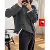 Invierno Nuevo Estilo Coreano Perezoso Retro Casual Rayado Cuello Redondo Suéter Suelto Suave Amigable con la Piel Top de Punto para Mujer