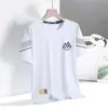Camiseta de verano de seda de hielo para hombre, cuello redondo, ropa de secado rápido, manga corta, delgada, transpirable, media manga, tops de talla grande, deporte para hombre, holgada, tendencia