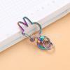 Llavero colorido con forma de conejo, gato, estrella de cinco puntas y etiqueta acrílica con forma de amor, accesorios coloridos