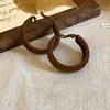 Pendientes de aro rojo flocado Ancola para mujer, otoño e invierno, de alta gama, estilo retro, elegantes, nuevos pendientes explosivos 2024.