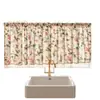 Cortinas Florales Estilo Retro Francés Americano Dormitorio Sala de Estar Balcón Ventana Saliente Cocina Cortinas Blackout Media Cortinas Cortinas de Puerta Cortinas Pequeñas Cortas