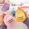 Bolsa de monedas de peluche de abeja de dibujos animados, mini bolsa para estudiantes, colgante para llavero, linda bolsa portátil para guardar auriculares