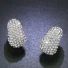 Pendientes de Clip Pequeños de Anacardo con Diamantes Completos Estilo Retro Sin Agujeros en las Orejas Brillantes Encantadores Moda de Verano Pendientes para Viajar para Mujer