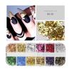 Accesorios para Uñas Estilo Japonés Tiras de Papel de Oro Caja de 12 Colores Fragmentos Finos de Papel de Oro y Plata Decoración DIY Papel de Aluminio Colores Dorado y Plateado