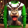Europa y Estados Unidos 2024 transfronterizo nuevo Navidad Halloween impresión digital 3D moda para hombres y mujeres suéter de cuello redondo COS