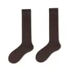 Calcetines de lana ajustados transpirables cálidos para mujer estilo preppy color liso medias de presión de plástico