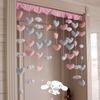 Cortina decorativa para puerta con diseño de perro Jade Gui Love Children, para dormitorio, cocina, entrada, cortina colgante, media cortina con forma de corazón para niña