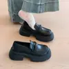 Mocasines de suela gruesa 2026 nuevo tacón grueso plataforma JK otoño estilo británico para mujer sin cordones zapatos perezosos