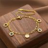 Venda quente transfronteiriça moda pulseira de titânio com números romanos de camada dupla feminina não desbota simples nicho luxo leve pulseira de titânio