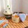 Cesta de armazenamento feita de corda de algodão, caixa de presente em formato de casinha, cesta de armazenamento, lembrança estilo ins, cesta trançada feita sob medida