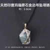 Collar de piedra cruda de cristal natural más vendido transfronterizo, colgante de piedra ojo de tigre y piedra cruda de cristal rosa, cadena para la clavícula, venta al por mayor de fábrica y envío directo