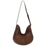 Bolsa Tote Casual Retro Bolsa Bolinho Feminina 2025 Inverno Nova Grande Capacidade Costura Mais Fácil de Combinar Bolsa de Ombro Transversal