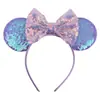 Novas Faixas de Cabelo da Amazon Atacado Acessórios de Cabelo para Meninas Europeias e Americanas Faixas de Cabelo com Lantejoulas de Sereia Mickey Acessórios de Cabelo para Crianças