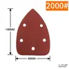 Papel de Lija Triangular de 5 Agujeros con Respaldo de Velcro 140*90mm Flock Autoadhesivo con Agujeros, Directo del Fabricante, Hoja para Pulir Muebles de Carpintería