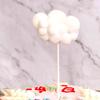 Grande cartão de bolo de nuvem tridimensional criativo ins bola de cabelo longo plug-in decoração de bolo infantil