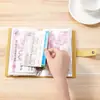Novo Livro de Poupança Exquisito em Couro PU Armazenamento de Dinheiro Livro de Cor Pura Simples Livro de Armazenamento de Notas Comemorativas Fabricante de Origem