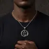 Comércio Exterior Transfronteiriço Atacado de Joias Hip Hop Europeu e Americano Doze Constelações Disco Oco Titânio Aço Colar Pingente Masculino e Feminino