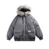 Chaqueta de algodón con capucha y cuello de lana estilo americano retro de invierno 2024 para hombre y mujer.
