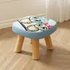 Taburete Pequeño para Uso en Casa, Taburete Bajo Pequeño, Taburete Redondo de Madera Maciza, Taburete Hongo, Banco Lindo para Niños, Taburete Suave para Sentarse, Taburete Creativo para Cambiarse los Zapatos