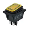 Interruptor KCD4 à prova d'água de alta corrente 4 pinos interruptor de barco de 2 velocidades sem luz certificação TUV painel amarelo fosco