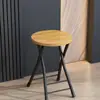 Silla Plegable con Respaldo, Taburete Redondo Pequeño Portátil de Patas Altas para Uso en Casa, Silla Pequeña para Mesa de Comedor, Silla Simple Apilable con Respaldo
