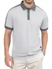 Comercio Exterior Transfronterizo Amazon Sarga de Perla Verano Camisa Polo Casual de Negocios Bloque de Color Manga Corta