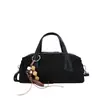 Bolso de hombro retro de gamuza transfronterizo, nuevo estilo otoño/invierno, bolso tipo bowling simple y ligero, bolso de hombro para mujer