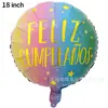 Globo de Aluminio Español de Feliz Cumpleaños de 18 pulgadas FELIZ CUMPLEANOS Globo Español Sudamérica Comercio Exterior