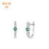 S925 Prata Esterlina Elegante Esmeralda Em Forma de U Brincos Femininos Trendy Retro High-end Fivela de Orelha Jóias de Orelha