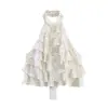 Moda femenina europea y americana transfronteriza INS popular moderno casual top de georgette con cuello halter