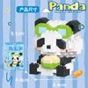 Figurina de Bloque de Construcción de Panda Lindo Transfronteriza Caja Sorpresa Hua Hua Columpiándose en el Columpio Ensamblaje Educativo Juguetes para Niños Mayoreo
